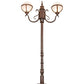 Meyda Lighting Bola 84"H x 43"W 2-Light Rusty Nail Tavern Street Outdoor Post Mount Light With Contrail Mist Idalight Shade