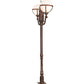 Meyda Lighting Bola 84"H x 43"W 2-Light Rusty Nail Tavern Street Outdoor Post Mount Light With Contrail Mist Idalight Shade