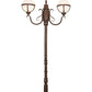 Meyda Lighting Bola 84"H x 43"W 2-Light Rusty Nail Tavern Street Outdoor Post Mount Light With Contrail Mist Idalight Shade