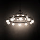 Meyda Lighting Bola 96" 20-Light 2-Tier Old Wrought Iron Tavern Chandelier With White Shade Glass