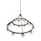 Meyda Lighting Bola 96" 20-Light 2-Tier Old Wrought Iron Tavern Chandelier With White Shade Glass