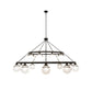 Meyda Lighting Bola 96" 20-Light 2-Tier Old Wrought Iron Tavern Chandelier With White Shade Glass