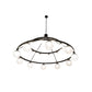 Meyda Lighting Bola 96" 20-Light 2-Tier Old Wrought Iron Tavern Chandelier With White Shade Glass