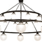 Meyda Lighting Bola 96" 20-Light 2-Tier Old Wrought Iron Tavern Chandelier With White Shade Glass
