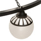 Meyda Lighting Bola 96" 20-Light 2-Tier Old Wrought Iron Tavern Chandelier With White Shade Glass