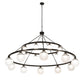 Meyda Lighting Bola 96" 20-Light 2-Tier Old Wrought Iron Tavern Chandelier With White Shade Glass