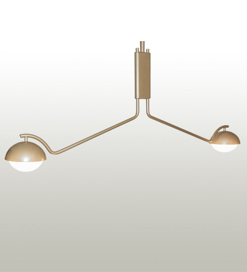 Meyda Lighting Bola Deux 62" 2-Light Champagne Metallic Island Pendant Light With White Statuario Idalight Shade
