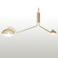Meyda Lighting Bola Deux 62" 2-Light Champagne Metallic Island Pendant Light With White Statuario Idalight Shade