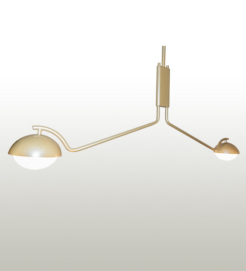 Meyda Lighting Bola Deux 62" 2-Light Champagne Metallic Island Pendant Light With White Statuario Idalight Shade