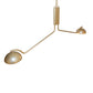Meyda Lighting Bola Deux 62" 2-Light Champagne Metallic Island Pendant Light With White Statuario Idalight Shade