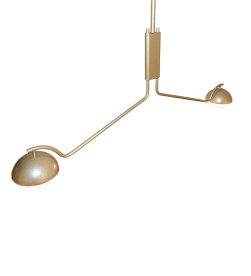 Meyda Lighting Bola Deux 62" 2-Light Champagne Metallic Island Pendant Light With White Statuario Idalight Shade