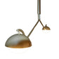 Meyda Lighting Bola Deux 62" 2-Light Champagne Metallic Island Pendant Light With White Statuario Idalight Shade