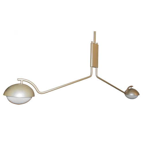 Meyda Lighting Bola Deux 62" 2-Light Champagne Metallic Island Pendant Light With White Statuario Idalight Shade