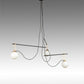Meyda Lighting Bola Mahina 64" 3-Light Brushed Waxed Brass & Textured Black Pendant Pendant Light With White Opal Shade Glass