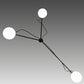 Meyda Lighting Bola Mahina 64" 3-Light Brushed Waxed Brass & Textured Black Pendant Pendant Light With White Opal Shade Glass