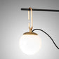 Meyda Lighting Bola Mahina 64" 3-Light Brushed Waxed Brass & Textured Black Pendant Pendant Light With White Opal Shade Glass