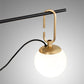 Meyda Lighting Bola Mahina 64" 3-Light Brushed Waxed Brass & Textured Black Pendant Pendant Light With White Opal Shade Glass