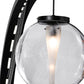 Meyda Lighting Bola Urbano 152161 18" LED Black Textured Wall Sconce With Clear Shade Glass