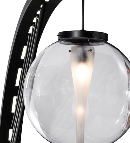 Meyda Lighting Bola Urbano 152161 18" LED Black Textured Wall Sconce With Clear Shade Glass