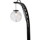 Meyda Lighting Bola Urbano 152161 18" LED Black Textured Wall Sconce With Clear Shade Glass