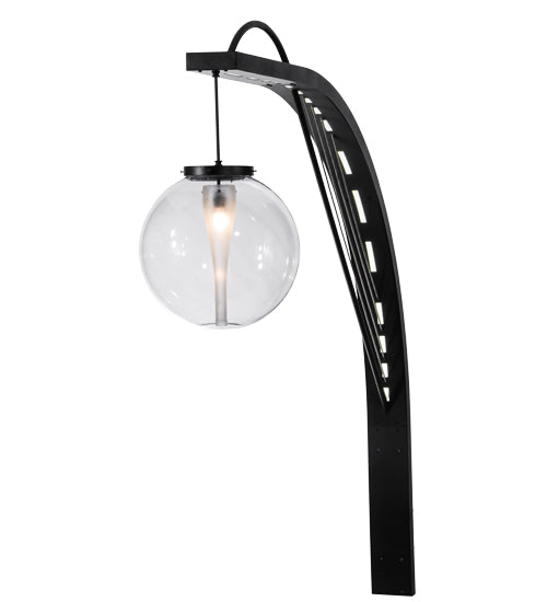 Meyda Lighting Bola Urbano 152161 18" LED Black Textured Wall Sconce With Clear Shade Glass