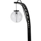Meyda Lighting Bola Urbano 152161 18" LED Black Textured Wall Sconce With Clear Shade Glass