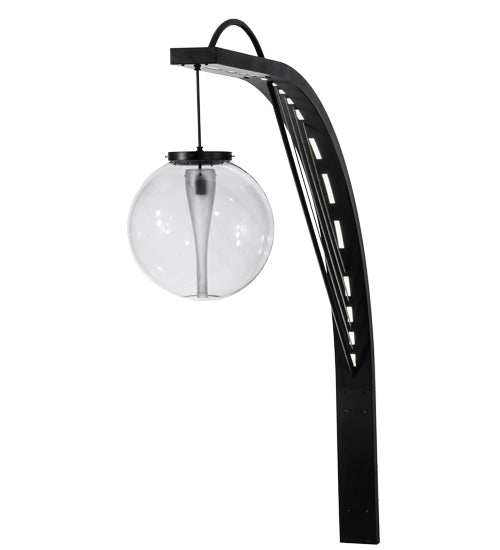 Meyda Lighting Bola Urbano 152161 18" LED Black Textured Wall Sconce With Clear Shade Glass
