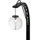 Meyda Lighting Bola Urbano 152161 18" LED Black Textured Wall Sconce With Clear Shade Glass