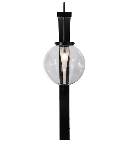 Meyda Lighting Bola Urbano 152161 18" LED Black Textured Wall Sconce With Clear Shade Glass