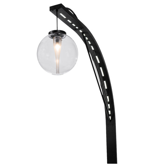 Meyda Lighting Bola Urbano 152161 18" LED Black Textured Wall Sconce With Clear Shade Glass