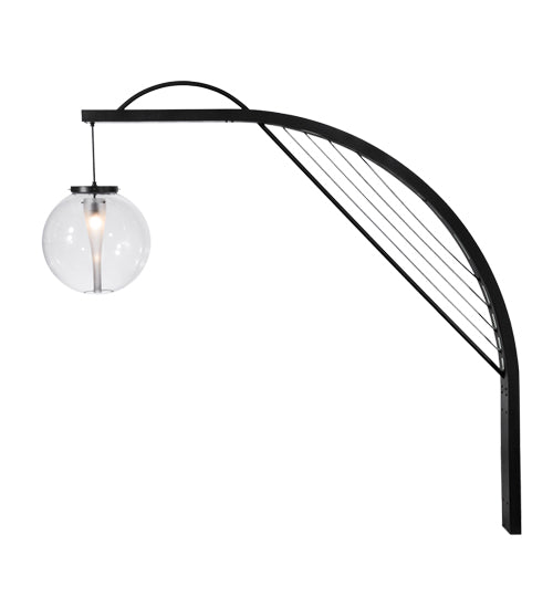 Meyda Lighting Bola Urbano 152161 18" LED Black Textured Wall Sconce With Clear Shade Glass