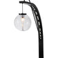 Meyda Lighting Bola Urbano 152161 18" LED Black Textured Wall Sconce With Clear Shade Glass
