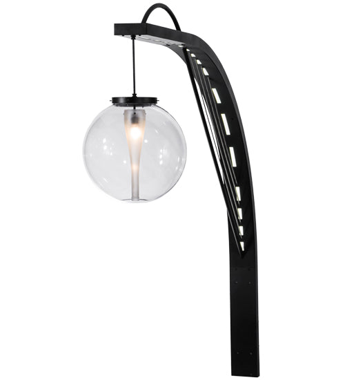 Meyda Lighting Bola Urbano 152161 18" LED Black Textured Wall Sconce With Clear Shade Glass