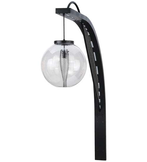 Meyda Lighting Bola Urbano 18" LED Black Textured Wall Sconce With Clear Shade Glass