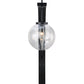 Meyda Lighting Bola Urbano 18" LED Black Textured Wall Sconce With Clear Shade Glass