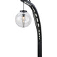 Meyda Lighting Bola Urbano 18" LED Black Textured Wall Sconce With Clear Shade Glass