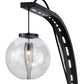 Meyda Lighting Bola Urbano 18" LED Black Textured Wall Sconce With Clear Shade Glass