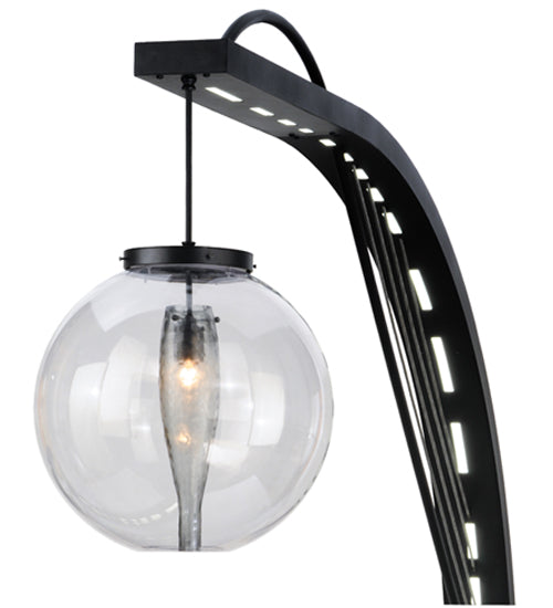 Meyda Lighting Bola Urbano 18" LED Black Textured Wall Sconce With Clear Shade Glass