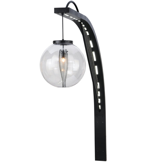 Meyda Lighting Bola Urbano 18" LED Black Textured Wall Sconce With Clear Shade Glass