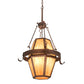 Meyda Lighting Bonanza 226841 30" 8-Light New Copper Vein Pendant Light With Ambra Siena Idalight Shade