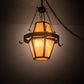 Meyda Lighting Bonanza 30" 8-Light New Copper Vein Pendant Light With Ambra Siena Idalight Shade Glass
