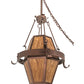 Meyda Lighting Bonanza 30" 8-Light New Copper Vein Pendant Light With Ambra Siena Idalight Shade Glass