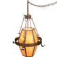 Meyda Lighting Bonanza 30" 8-Light New Copper Vein Pendant Light With Ambra Siena Idalight Shade Glass