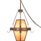 Meyda Lighting Bonanza 30" 8-Light New Copper Vein Pendant Light With Ambra Siena Idalight Shade Glass