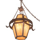 Meyda Lighting Bonanza 30" 8-Light New Copper Vein Pendant Light With Ambra Siena Idalight Shade Glass