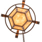 Meyda Lighting Bonanza 30" 8-Light New Copper Vein Pendant Light With Ambra Siena Idalight Shade Glass