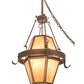Meyda Lighting Bonanza 30" 8-Light New Copper Vein Pendant Light With Ambra Siena Idalight Shade Glass