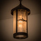 Meyda Lighting Bonefish 8" Craftsman Brown Fulton Hanging Lantern Pendant Light With Clear Seeded Shade Glass