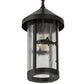Meyda Lighting Bonefish 8" Craftsman Brown Fulton Hanging Lantern Pendant Light With Clear Seeded Shade Glass