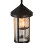 Meyda Lighting Bonefish 8" Craftsman Brown Fulton Hanging Lantern Pendant Light With Clear Seeded Shade Glass